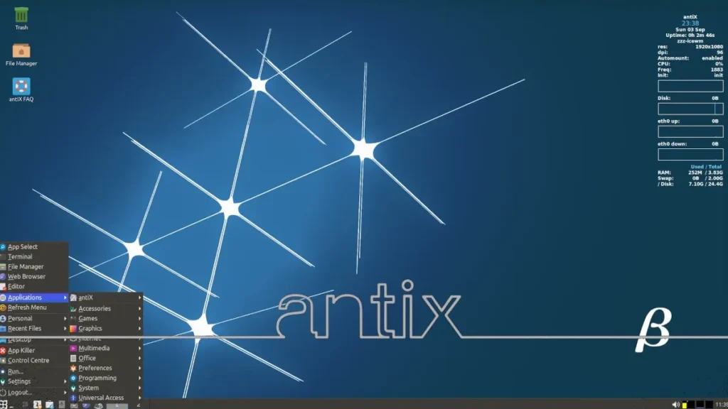 AntiX Linux AntiX Linux - Debian based Lightweight Distribution